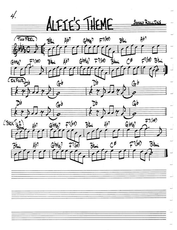 Partitura da música Alfies Theme v.4