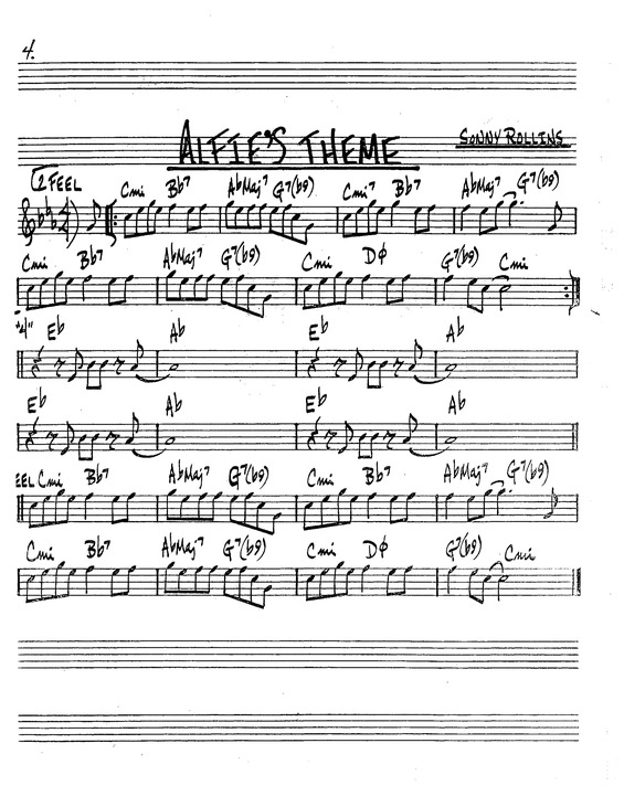 Partitura da música Alfies Theme v.8
