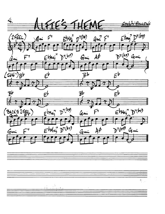 Partitura da música Alfies Theme
