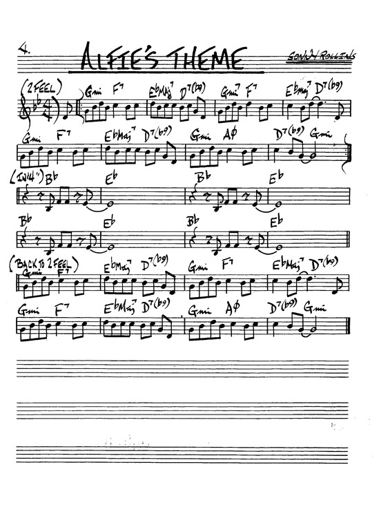 Partitura da música Alfies Theme