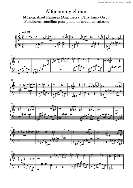 Partitura da música Alfonsina Y El Mar v.11