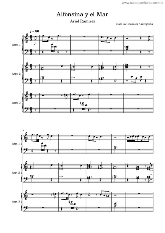 Partitura da música Alfonsina Y El Mare