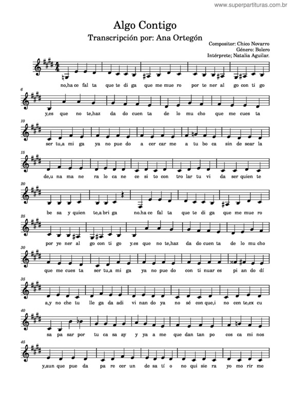 Partitura da música Algo Contigo – Chico Navarro Algo_Contigo