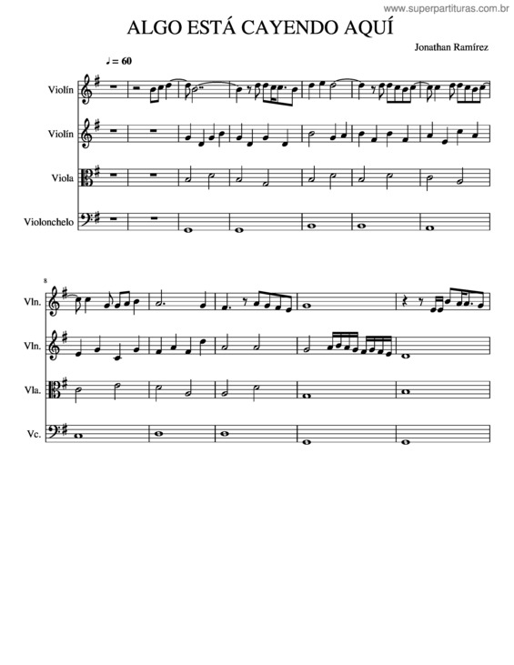 Partitura da música Algo Está Cayendo Aquí