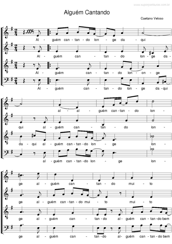 Partitura da música Alguém Cantando