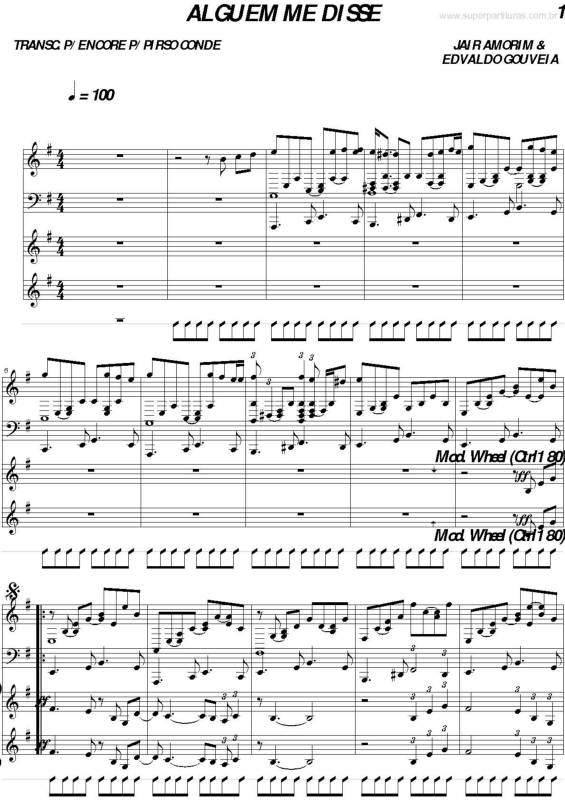 Partitura da música Alguém me Disse v.2