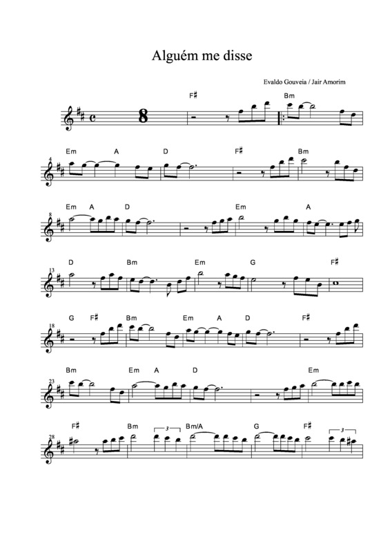 Partitura da música Alguém Me Disse v.4