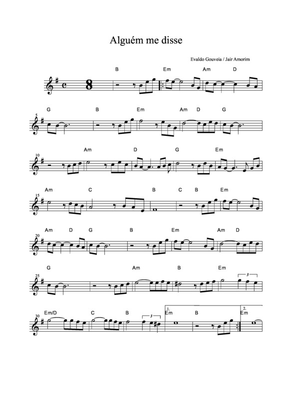 Partitura da música Alguém me Disse v.5