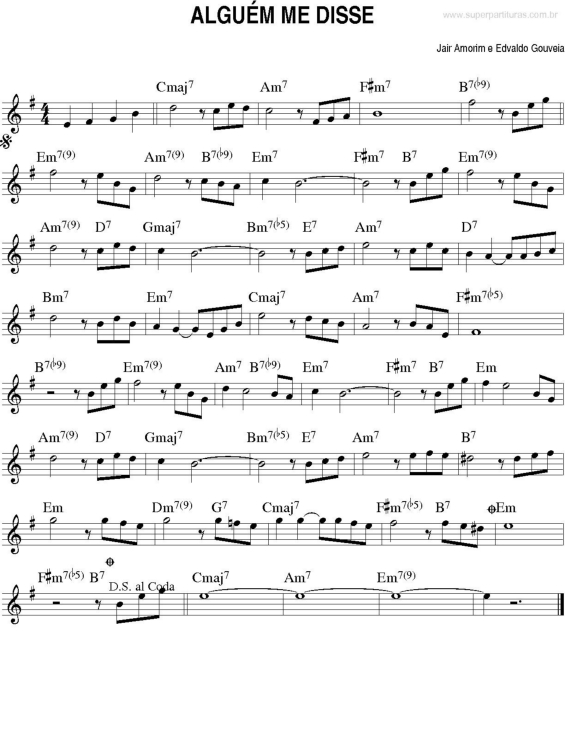 Partitura da música Alguém Me Disse