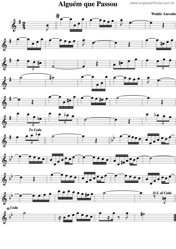 Partitura da música Alguém Que Passou v.3