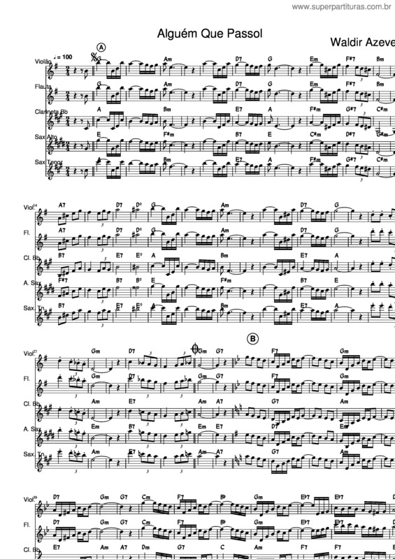 Partitura da música Alguém Que Passou v.8