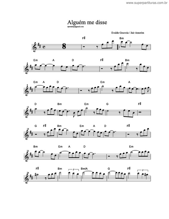 Partitura da música Alguémme disse