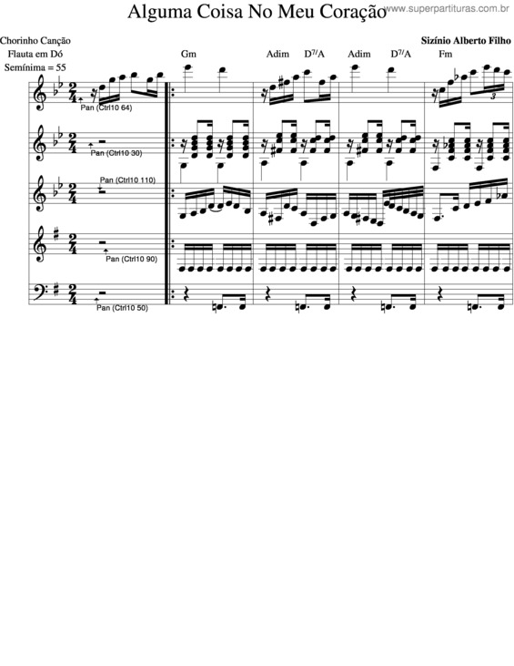 Partitura da música Alguma Coisa No Meu Coração