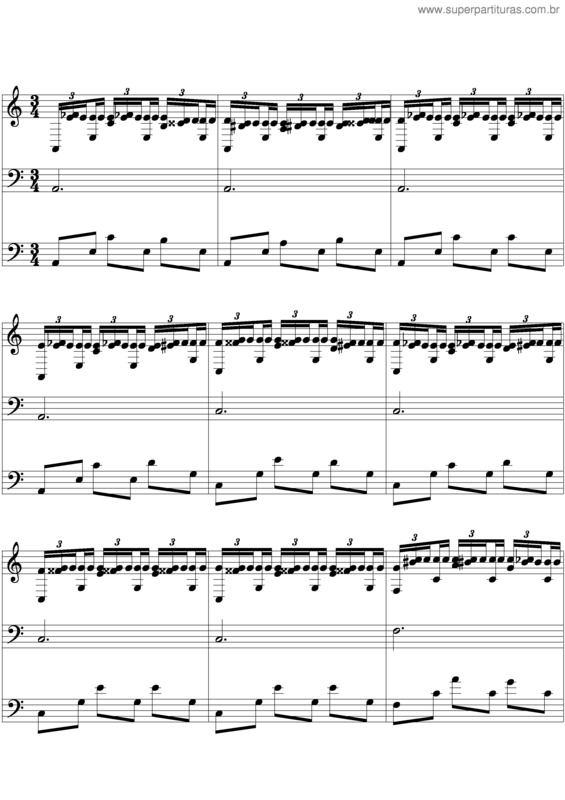 Partitura da música Alhamba