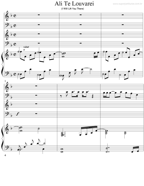 Partitura da música Ali Te Louvarei v.2