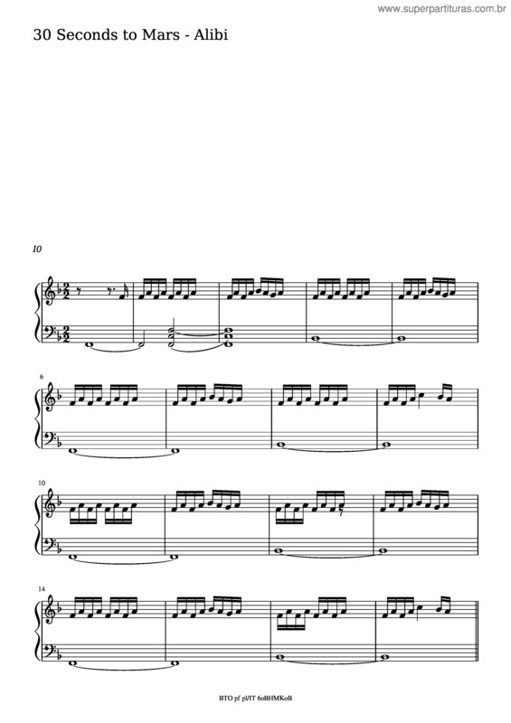 Partitura da música Alibi – Thirty Seconds To Mars v.2