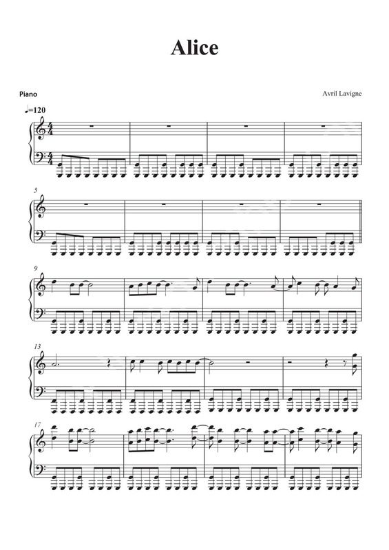 Partitura da música Alice v.8