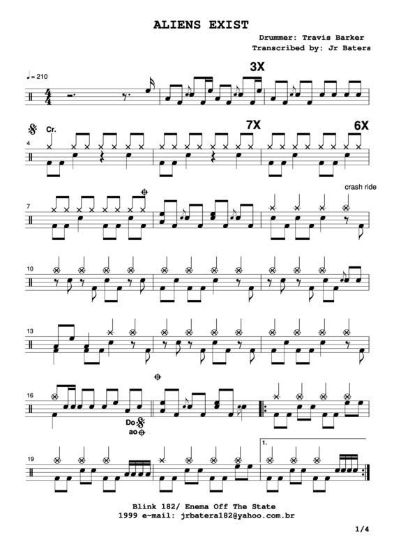 Partitura da música Aliens Exist