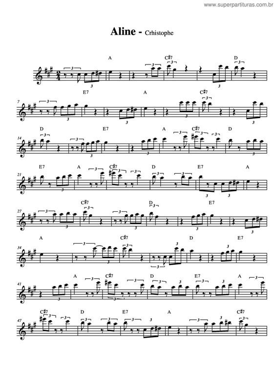 Partitura da música Aline v.10