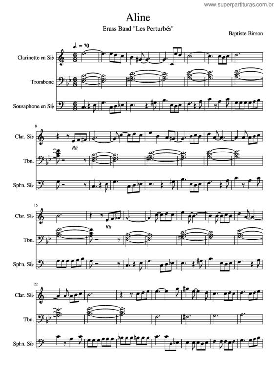 Partitura da música Aline v.21