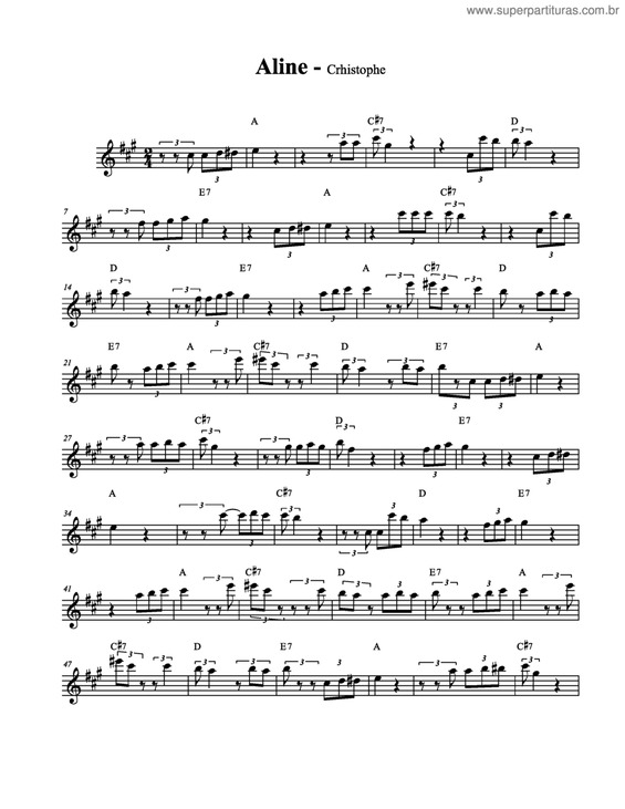 Partitura da música Aline v.3