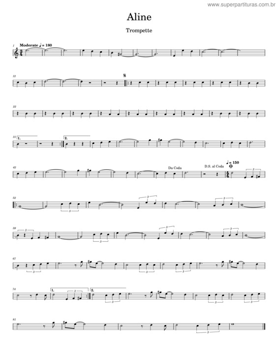 Partitura da música Aline v.32