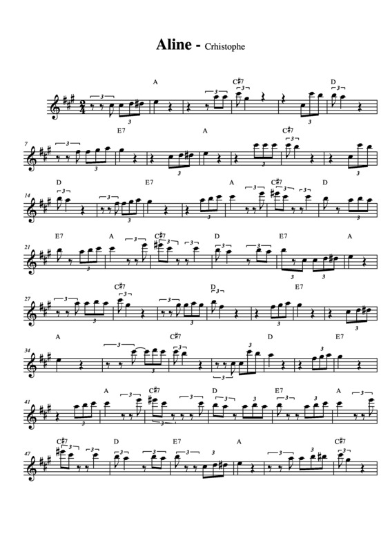 Partitura da música Aline v.7