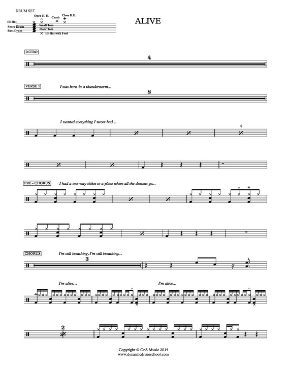 Partitura da música Alive v.3