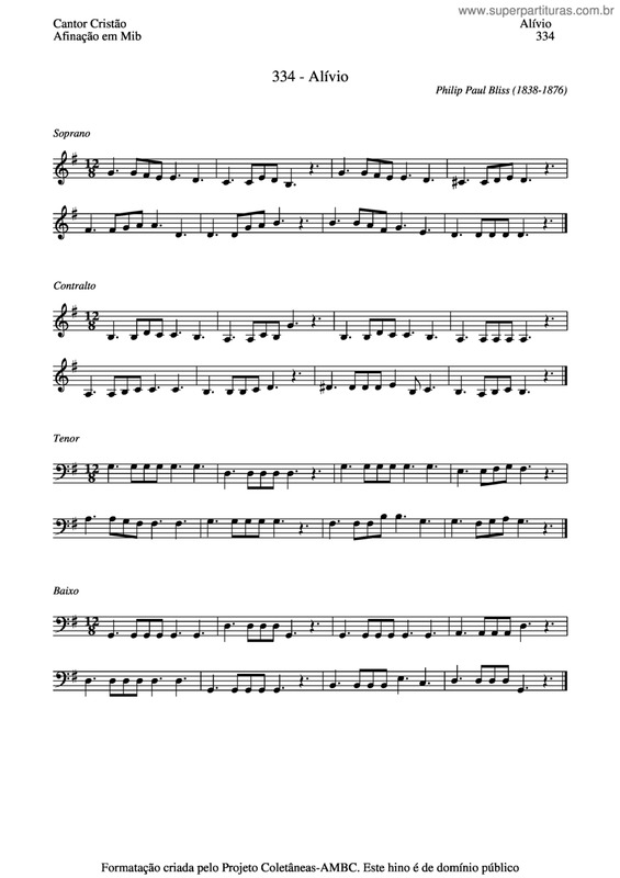 Partitura da música Alívio v.3
