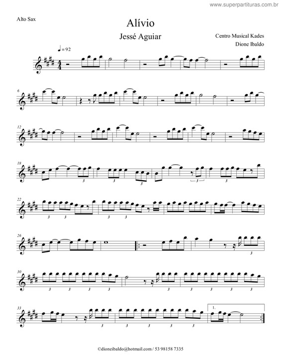 Partitura da música Alívio v.6