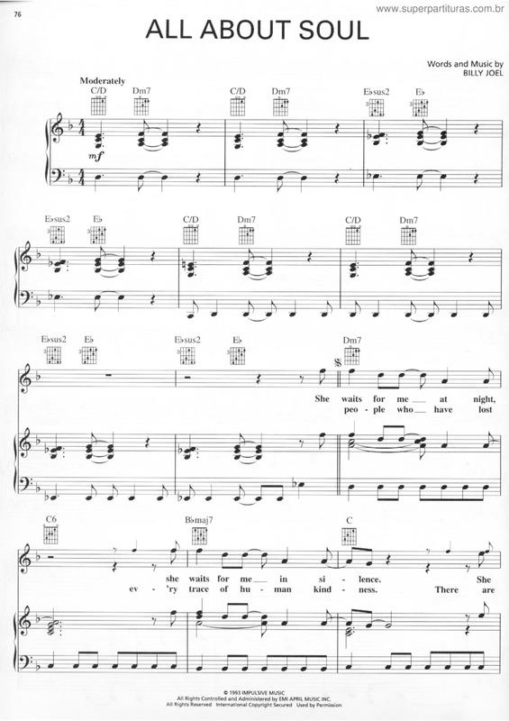 Partitura da música All about soul