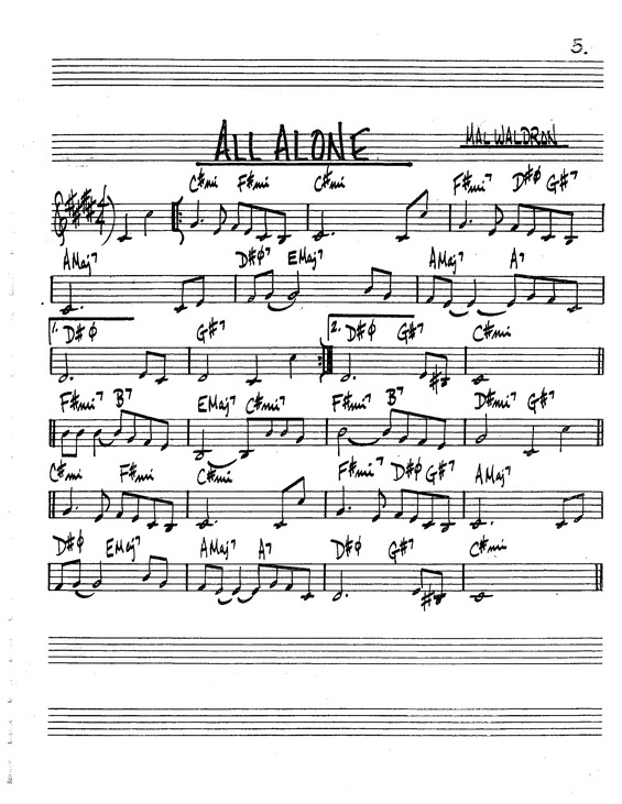 Partitura da música All Alone v.9