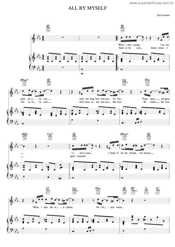 Partitura da música All By Myself v.6