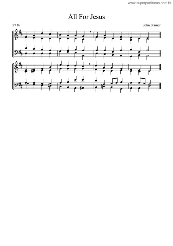 Partitura da música All For Jesus