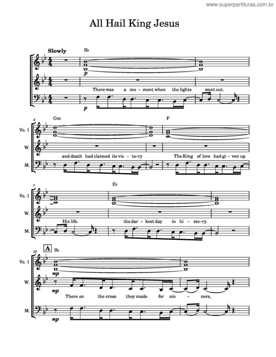 Partitura da música All Hail King Jesus – Upperroom All Hail King Jesus