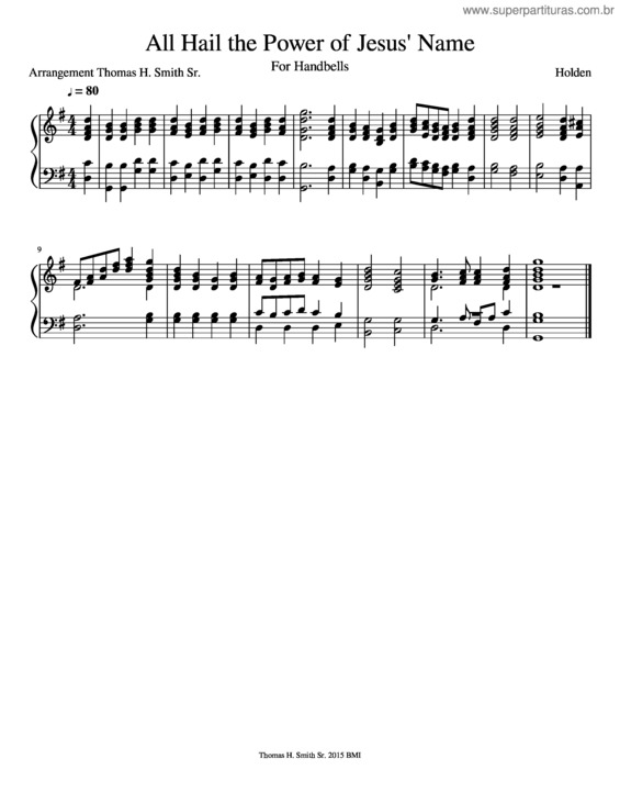 Partitura da música All Hail The Power Of Jesus` Name v.3