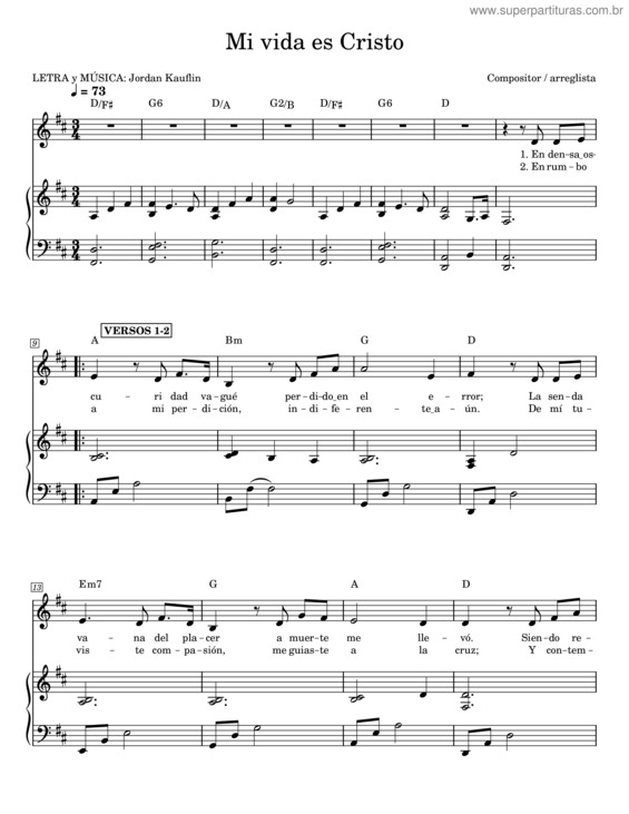 Partitura da música All I Have Is Christ – Jordan Kauflin Mi Vida Es Cristo