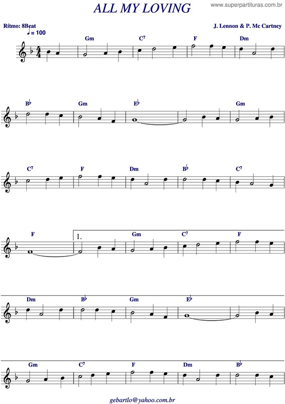 Partitura da música All My Loving v.10