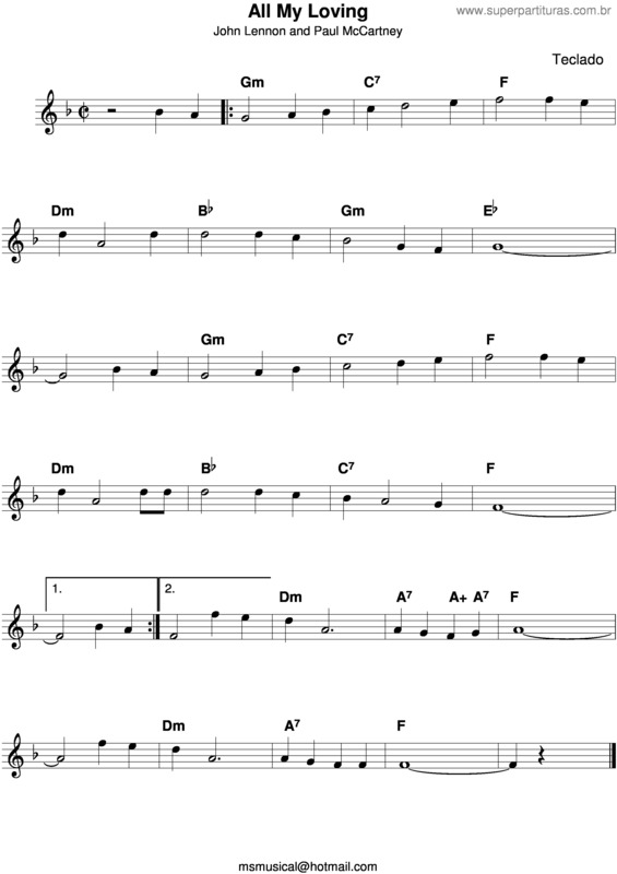 Partitura da música All My Loving v.5