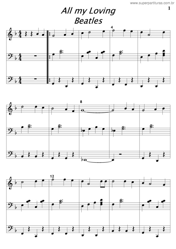 Partitura da música All My Loving v.6