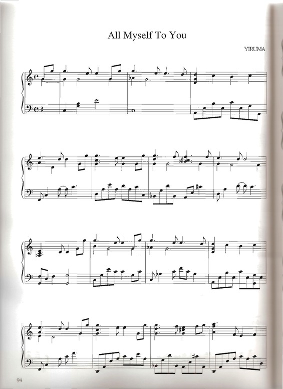 Partitura da música All Myself To You