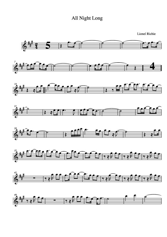 Partitura da música All Night Long v.3