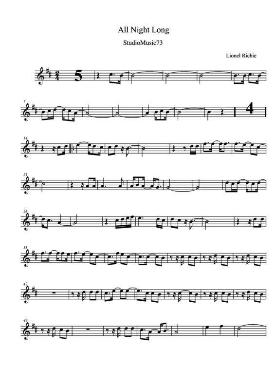 Partitura da música All Night Long v.4