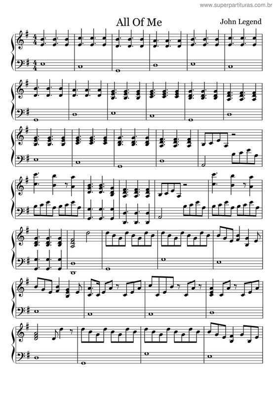 Partitura da música All Of Me v.8