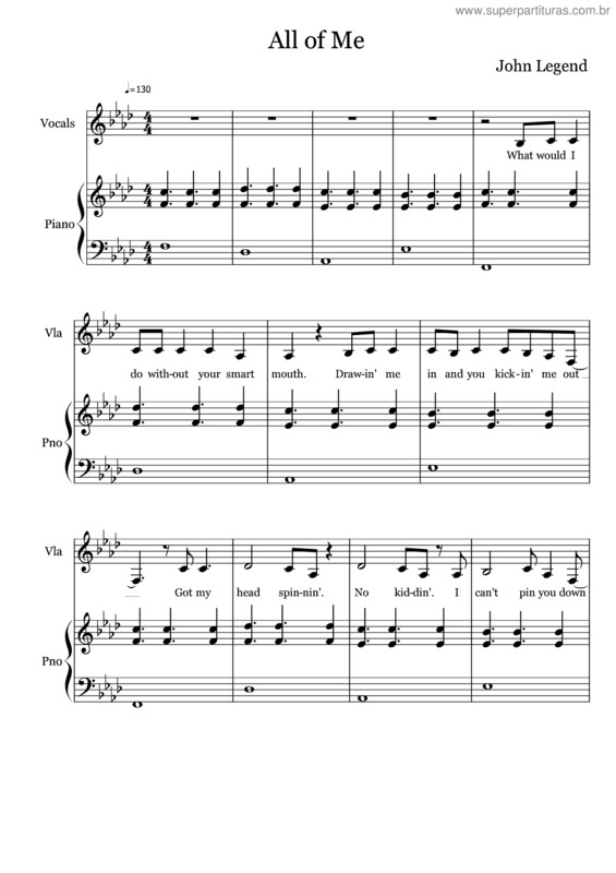 Partitura da música All Of Me v.9