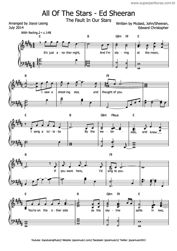 Partitura da música All of the Stars v.2