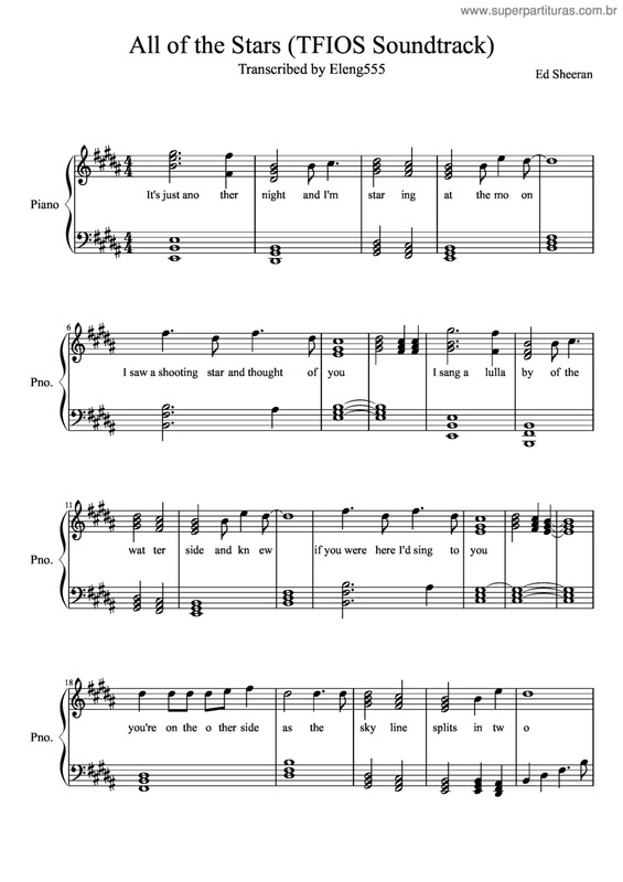 Partitura da música All of the stars