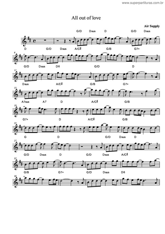 Partitura da música All Out Of Love v.9