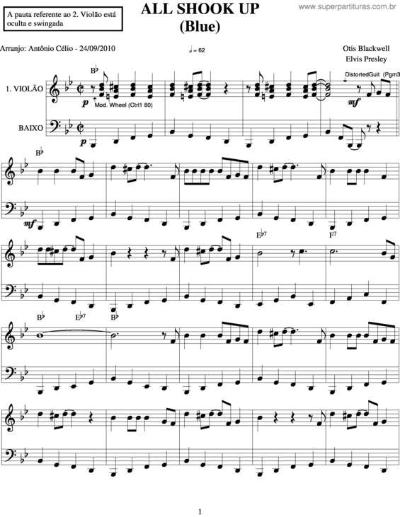 Partitura da música All Shook Up v.4