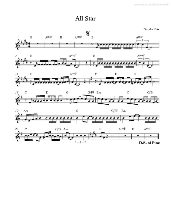 Partitura da música All Star